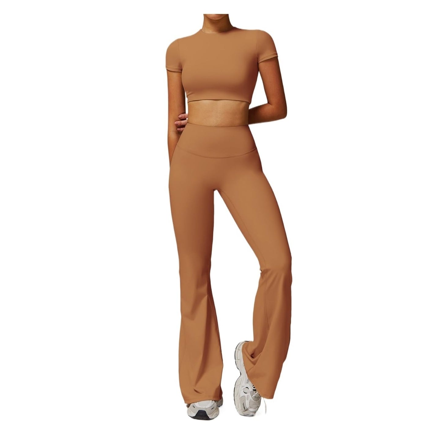 Women’s 2-Piece Workout Set with T-Shirt & Leggings