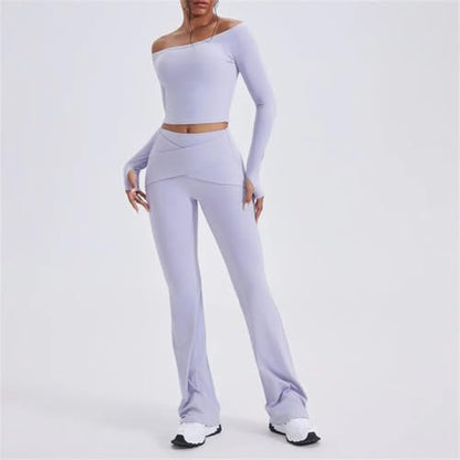 Women Gym Yoga Set Sportswear Long Sleeve Sports Suits