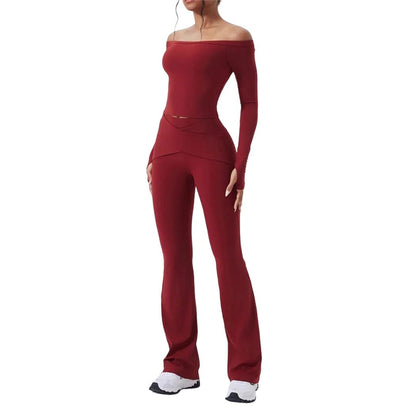 Women Gym Yoga Set Sportswear Long Sleeve Sports Suits