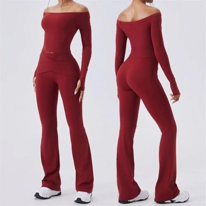 Women Gym Yoga Set Sportswear Long Sleeve Sports Suits