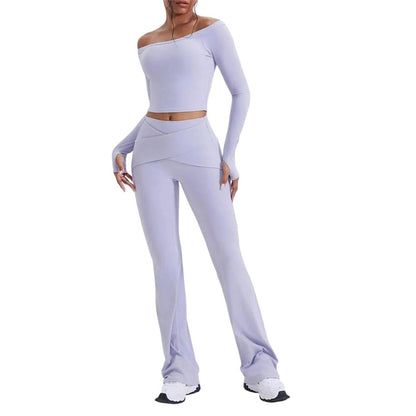 Women Gym Yoga Set Sportswear Long Sleeve Sports Suits