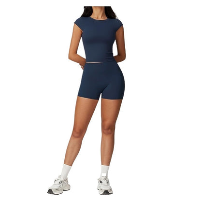 Women’s 2-Piece Workout Set with Top & Skirt Shorts