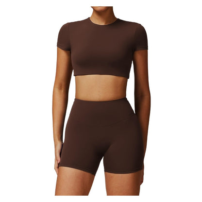 Women’s 2-Piece Workout Set with T-Shirt & Leggings