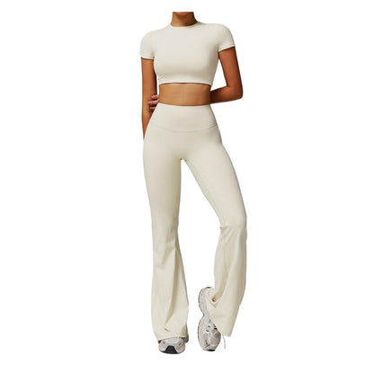 Women’s 2-Piece Workout Set with T-Shirt & Leggings