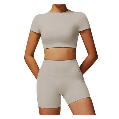 Women’s 2-Piece Workout Set with T-Shirt & Leggings