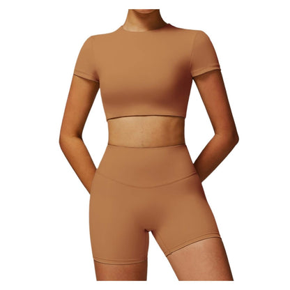 Women’s 2-Piece Workout Set with T-Shirt & Leggings
