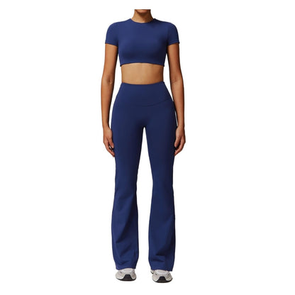 Women’s 2-Piece Workout Set with T-Shirt & Leggings
