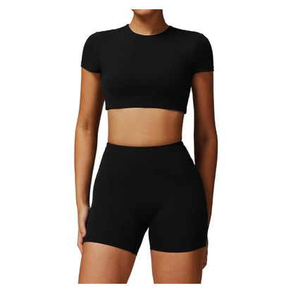 Women’s 2-Piece Workout Set with T-Shirt & Leggings