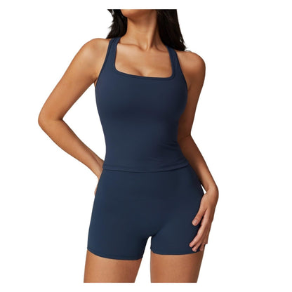 Women’s 2-Piece Workout Set with Top & Skirt Shorts