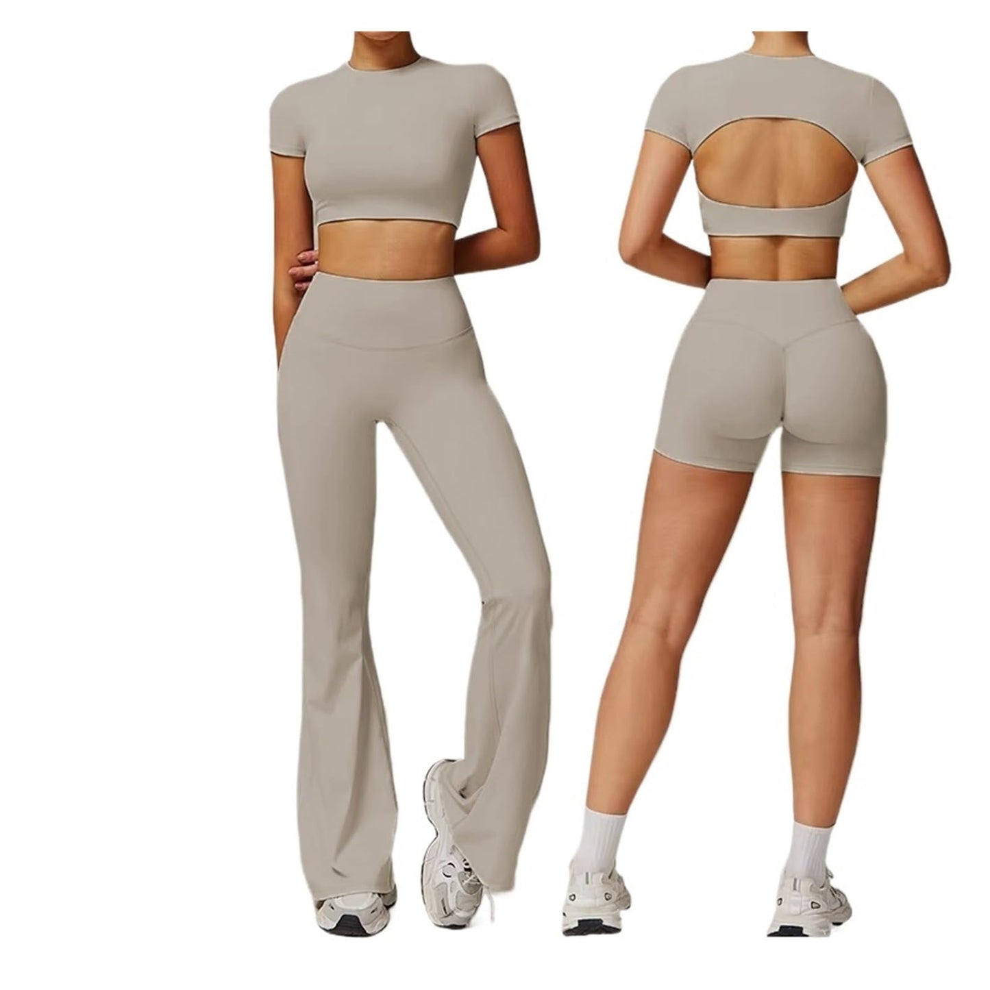 Women’s 2-Piece Workout Set with T-Shirt & Leggings