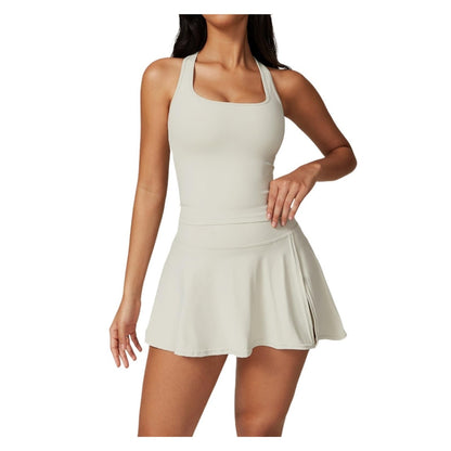 Women’s 2-Piece Workout Set with Top & Skirt Shorts