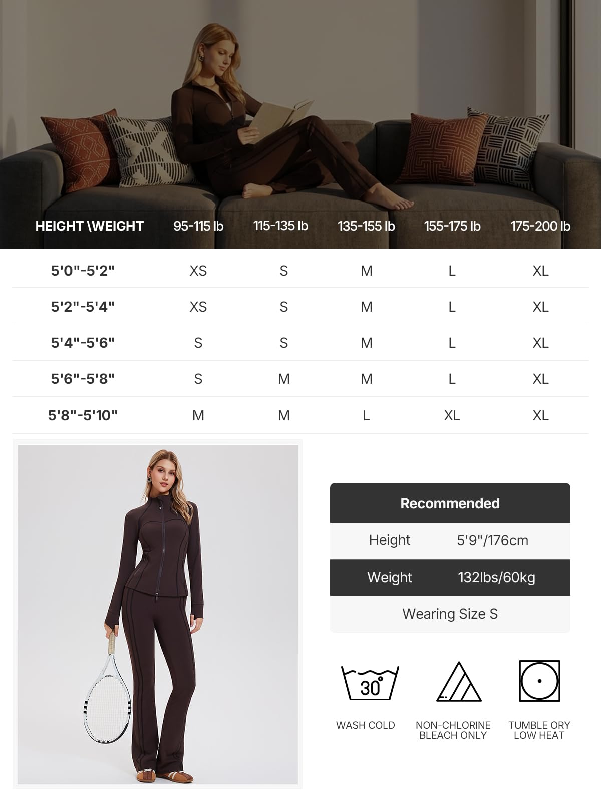 Women’s 2-Piece Workout Set with Zip Jacket & Flare Leggings